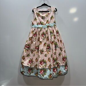 Laura Ashley‎ London Girls Pink Easter Spring Floral Dress Size 6 Cottage